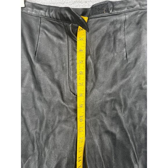 VTG Julie & Andrew Collection Italy Lamb Black Leather Pants Women's Size 12 - Picture 6 of 14